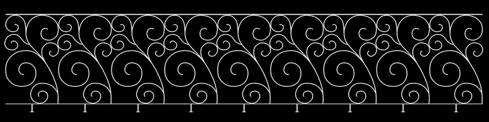 3d rendering of a  fence railing design on a black background
