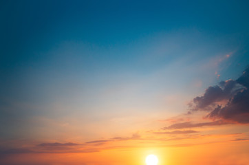 A warm sunset on the first autumn day.