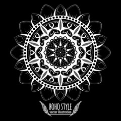 Merry Christmas and Happy New Year card, fir branches, decorative baubles, vector illustration