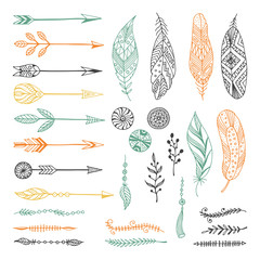 Set of creative Boho style Frames mady by Ethnic. © color885