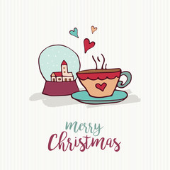 Christmas holiday decoration cute cartoon card