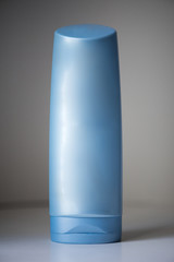 Blue Hygiene or Body Care Product Bottle Without Label Template