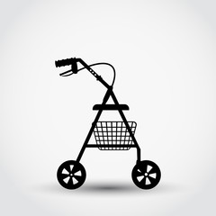 Walking frame medical care flat icon vector illustration