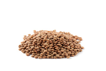 Raw lentils and rice with chilli pepper.