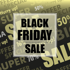 Black Friday Sale design poster or banner. Vector