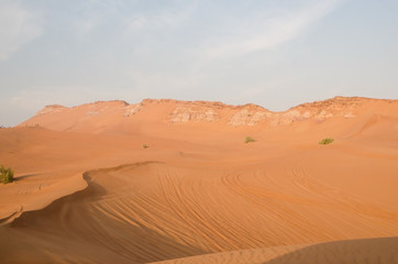 Arabian desert dunes and rocks background