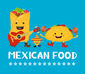 Mexican food creative card concept.