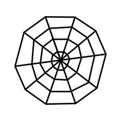 Obraz premium Creepy spider web over white background icon halloween. Flat design Vector Illustration