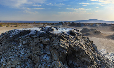 Mud volcanoes in Gobustan.Azerbaijan