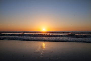 Sunrise over the Waves at the beach