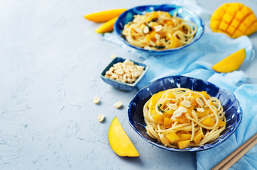 Mango pepper peanut pasta