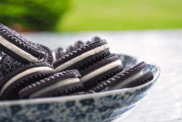 Oreo cookies in a bowl