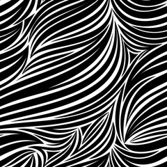 Zebra seamless pattern, black and white stripes, illustration