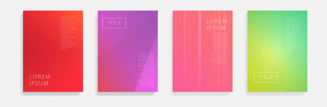 Minimal Vector covers design. Cool halftone gradients. Future geometric template illustration EPS10.