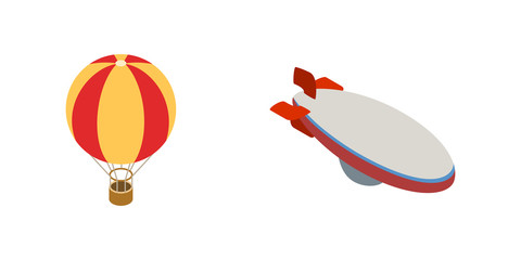 Ballon aerostat transport vector set