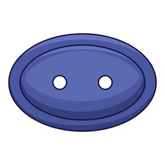 Dark blue cloth button icon, cartoon style