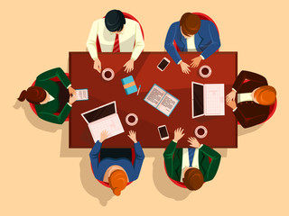 People at table, business team meeting