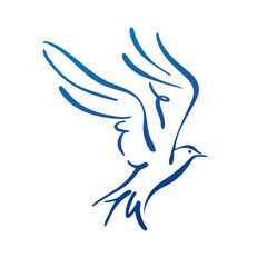 Seagull flying. Design silhouette. logo vector illustration