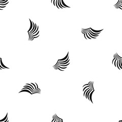 Fototapeta premium Wing pattern seamless black