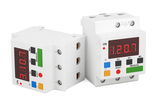 Digital timer switches, 3D rendering