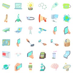 Download icons set, cartoon style