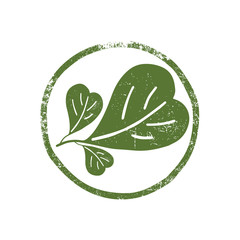 Green leaf in a circle