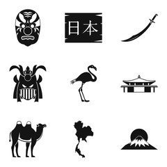 Epoch icons set, simple style