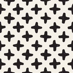 Seamless pattern with hand drawn lines. Abstract background with freehand brush strokes. Black and white texture. Ornament for wrapping paper.