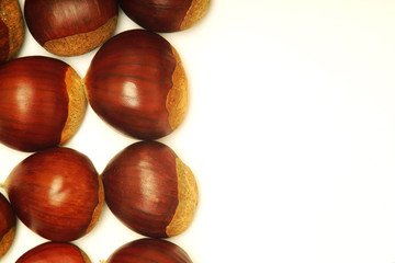 chestnuts on  white background
