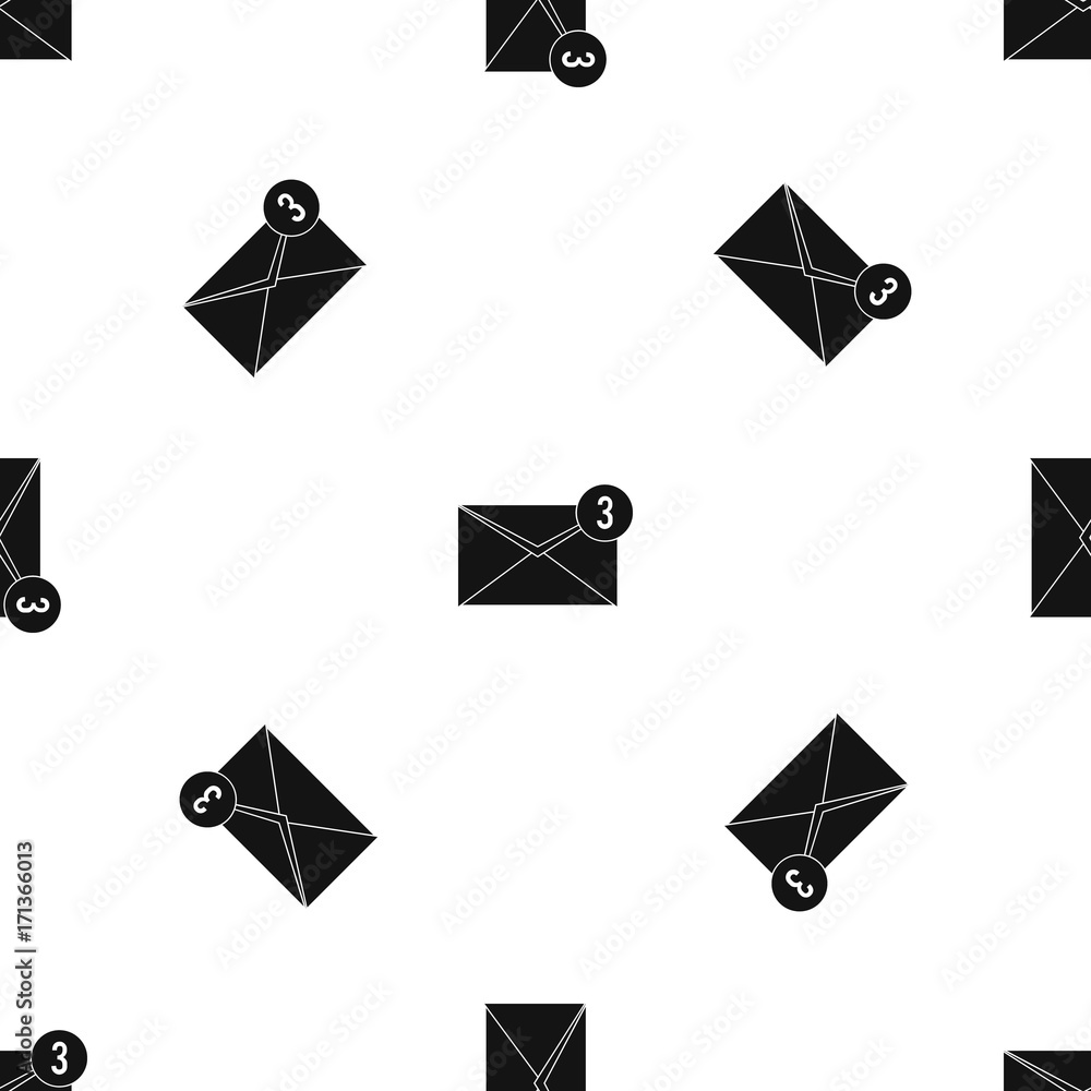 Poster envelope with three messages pattern seamless black