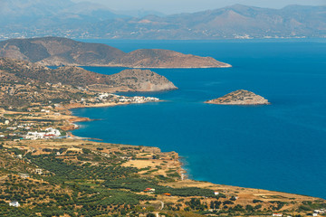Obraz premium Beautiful greek seascape at sunny day. Place of north Crete, east of Agios Nikolaos