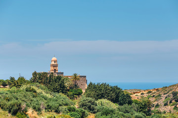 Fototapeta na wymiar Church of Toplou Monastery. It is a Eastern Orthodox monastery in the northeastern part of Crete