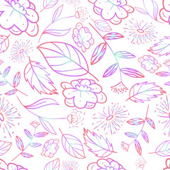 green forest seamless flower nature eco autumn pattern
