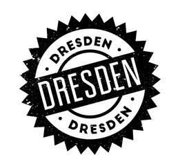 Dresden rubber stamp. Grunge design with dust scratches. Effects can be easily removed for a clean, crisp look. Color is easily changed.