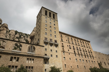 Fototapeta na wymiar Benedictine monastery of Santa Maria de Montserrat abbey, Catalonia, Spain