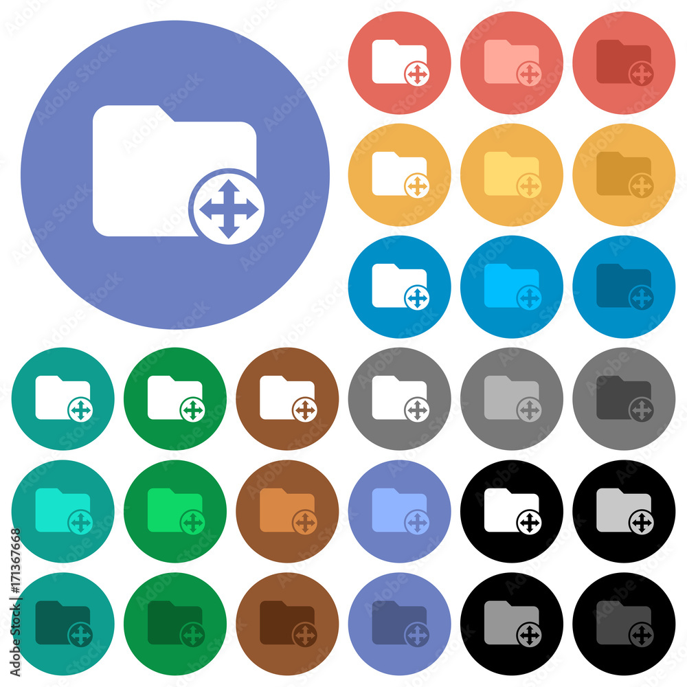Poster move directory round flat multi colored icons