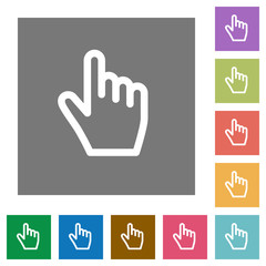Hand cursor square flat icons