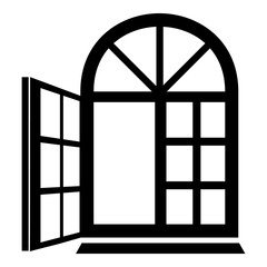 Window frame icon, simple black style