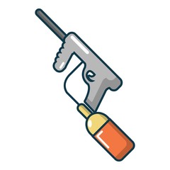 Gun for paintball charging icon, cartoon style