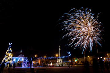 Fireworks during new year party