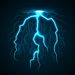 Storm thunderbolt concept background, realistic style