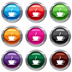 Cup of hot drink set 9 collection