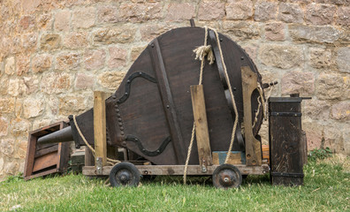 Large traditional forge bellows wood and leather