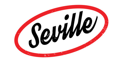 Seville rubber stamp. Grunge design with dust scratches. Effects can be easily removed for a clean, crisp look. Color is easily changed.