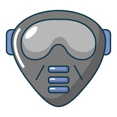 Paintball mask icon, cartoon style