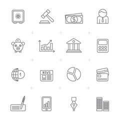 Line Business, Banking and Finance Icons - vector icon set