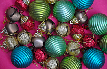 Colorful assortment of christmas ornaments