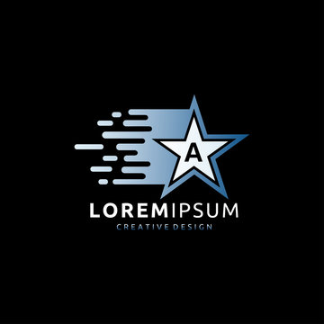 Fast Star  A  Lette Logo Vector