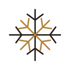christmas snow snowflake winter decoration golden vector illustration