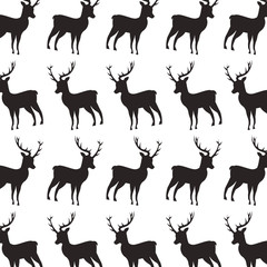 christmas deer animal decoration celebration seamless pattern vector illustration